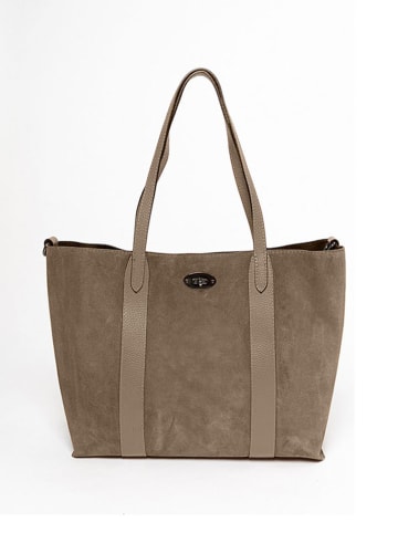 Mia Tomazzi Leder-Shopper "Bersezio" in Taupe - (B)45 x (H)29 x (T)12 cm