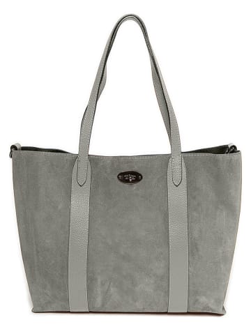 Mia Tomazzi Leren shopper "Bersezio" grijs - (B)45 x (H)29 x (D)12 cm