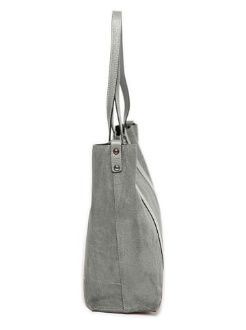 Mia Tomazzi Leren shopper "Bersezio" grijs - (B)45 x (H)29 x (D)12 cm