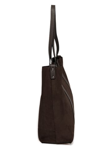 Mia Tomazzi Leren shopper "Bersezio" bruin - (B)45 x (H)29 x (D)12 cm