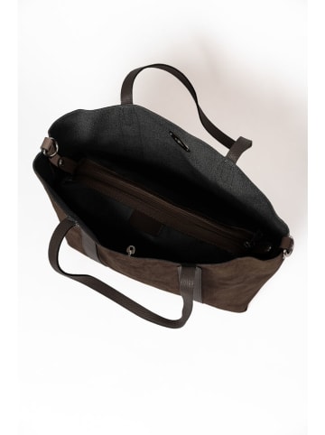 Mia Tomazzi Leren shopper "Bersezio" bruin - (B)45 x (H)29 x (D)12 cm