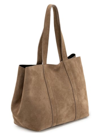 Mia Tomazzi Shopper bag "Belisario" w kolorze beżowym - 48 x 25 x 15 cm