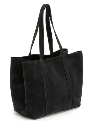 Mia Tomazzi Leder-Shopper "Belisario" in Schwarz - (B)48 x (H)25 x (T)15 cm