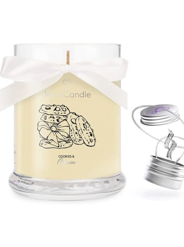 Juwelkerze Świeca zapachowa "Cookies & Cream" z naszyjnikiem - 250 g