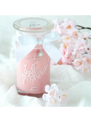 Juwelkerze Świeca zapachowa "Cherry Blossom" z naszyjnikiem - 400 g