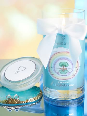 Juwelkerze Świeca zapachowa "Somewhere Over The Rainbow" z kolczykami - 400 g