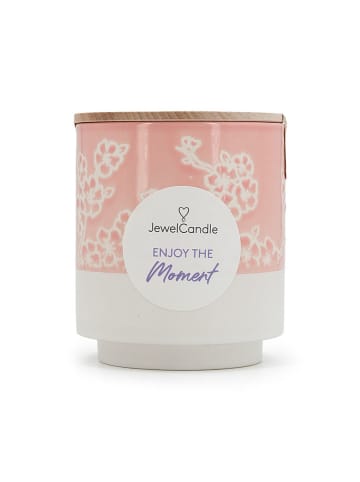 Juwelkerze Świeca zapachowa "Ceramic Jar Cherry Blossom" z naszyjnikiem - 380 g