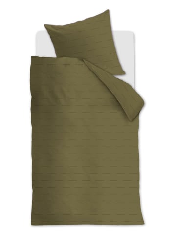 Beddinghouse Komplet pościeli satynowej "Blurred Lines" w kolorze khaki