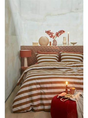 Beddinghouse Bettwäsche-Set "Bold Stripe" in Hellbraun/ Weiß