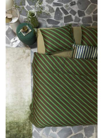 Beddinghouse Satijnen beddengoedset "Diagonal" kaki/groen