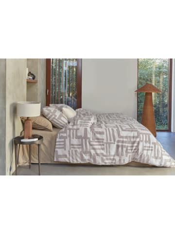 Beddinghouse Flanellen beddengoedset ''Mixed Stripes'' beige/crème