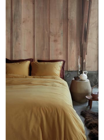 Beddinghouse Komplet pościeli "Natural Stone Fraying" w kolorze żółtym