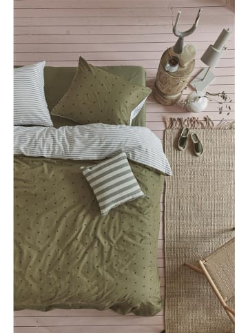 Beddinghouse Bettwäsche-Set "Striped Hearts" in Khaki
