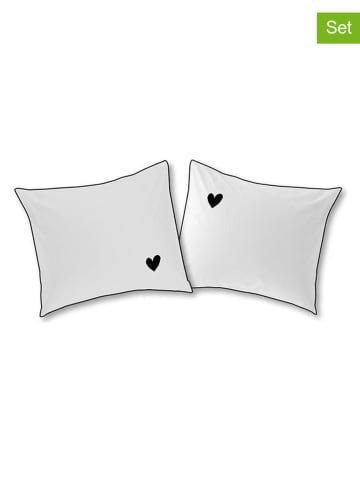 Beddinghouse Poszewki (2 szt.) "Heart" w kolorze białym na poduszkę - 60 x 70 cm