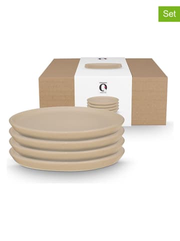 New Edition 4-delige set: broodborden ''Flax'' beige - Ø 17 cm