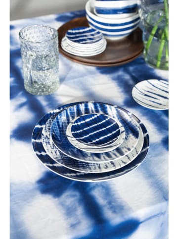 New Edition Brotteller ''Tie-Dye'' in Blau/ Weiß - Ø 12 cm
