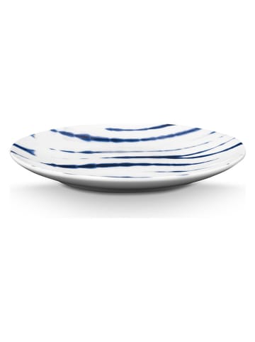 New Edition Talerz "Tie-Dye" w kolorze biało-niebieskim na pieczywo - Ø 15 cm