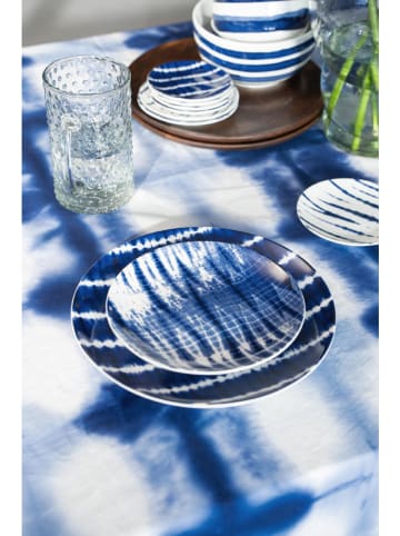 New Edition Talerz śniadaniowy "Tie-Dye" w kolorze niebiesko-białym - Ø 23 cm