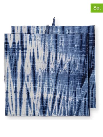 New Edition 2-delige set: theedoeken ''Tie-Dye'' blauw - (L)60 x (B)60 cm