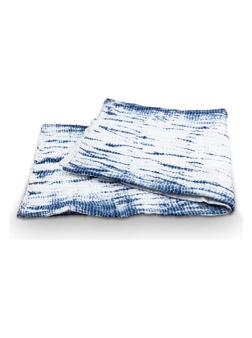 New Edition Plaid ''Tie-Dye'' in Weiß/ Blau - (L)170 x (B)130 cm