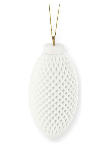 New Edition Ozdoba choinkowa w kolorze białym - wys. 14 x Ø 6,5 cm