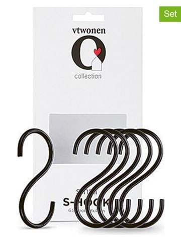 New Edition 5-delige set: s-haken zwart - (L)8 x (B)4 cm