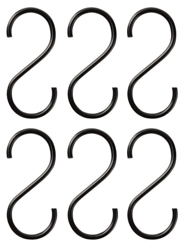 New Edition 6er-Set: S-Haken in Schwarz - (L)8 x (B)4 cm