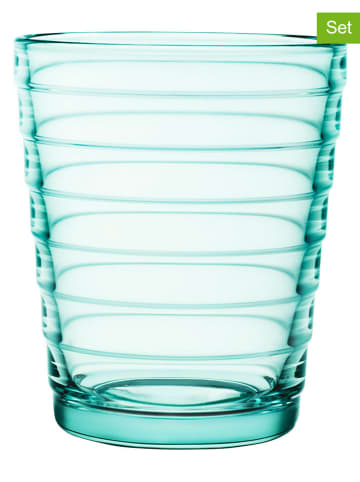 iittala 2-delige set: glazen ''Aino'' turquoise - 220 ml