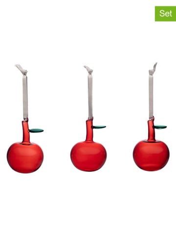 iittala 3-delige set: decohangers ''Apple'' rood - (L)9 cm