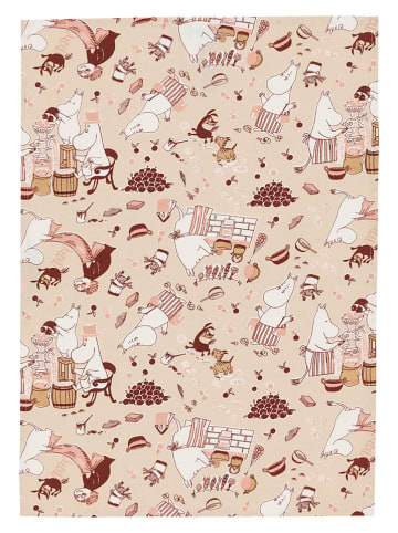 Moomin 2er-Set: Geschirrtücher ''Housekeeping'' in Beige/ Hellbraun - (L)70 x (B)50 cm