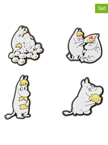 Moomin Piny 3D (4 szt.) "Moomin" w kolorze biało-żółtym - dł. 2 cm
