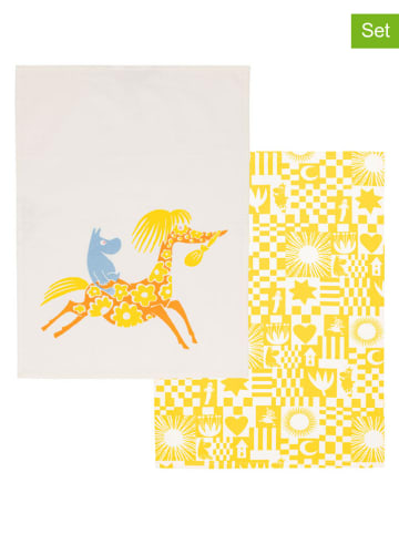 Moomin 2er-Set: Geschirrtücher ''Party'' in Beige/ Gelb - (L)70 x (B)50 cm