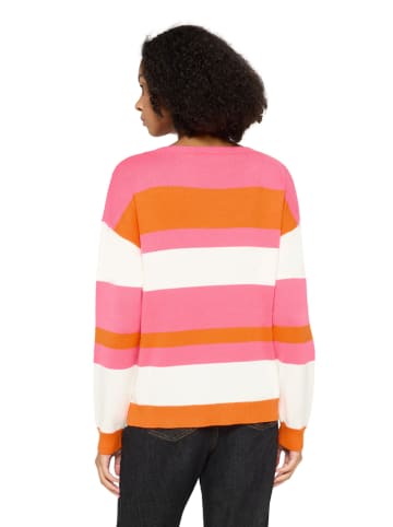 CARTOON Sweter w kolorze pomarańczowo-biało-różowym