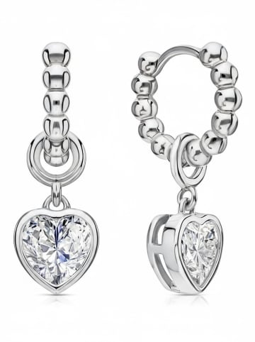 Les Favorites Silber-Creolen mit Edelsteinen