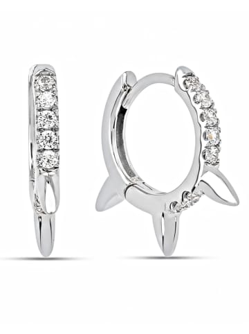 Les Favorites Silber-Creolen mit Edelsteinen