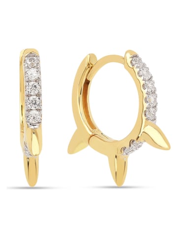 Les Favorites Vergulde creolen met edelstenen