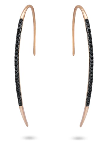 Les Favorites Rosévergulde oorhangers met edelstenen