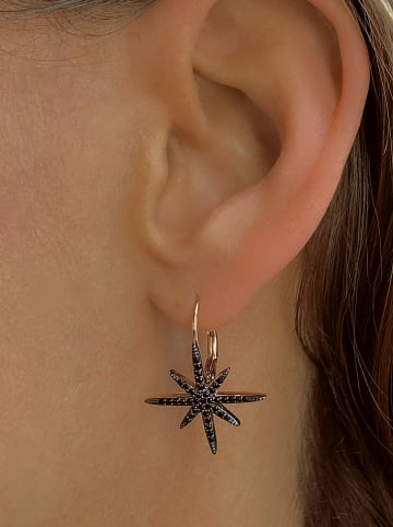 Les Favorites Rosévergulde creolen met edelstenen