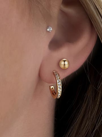 Les Favorites Pozłacane kolczyki-półkreole z cyrkoniami