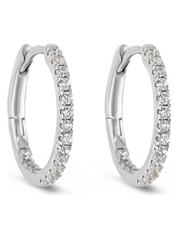 Les Favorites Silber-Creolen mit Edelsteinen