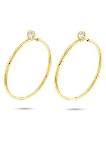 Les Favorites Vergulde creolen met edelstenen