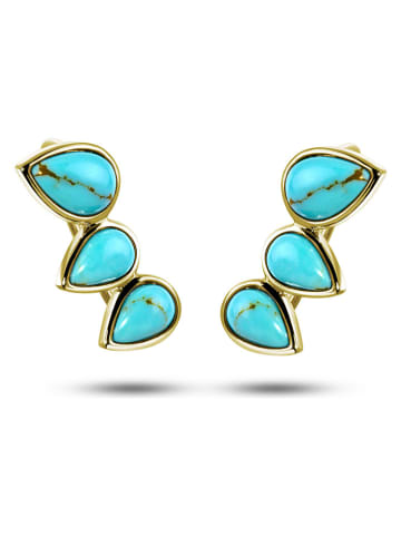 Les Favorites Pozłacane kolczyki-wkrętki z kamieniami ozdobnymi