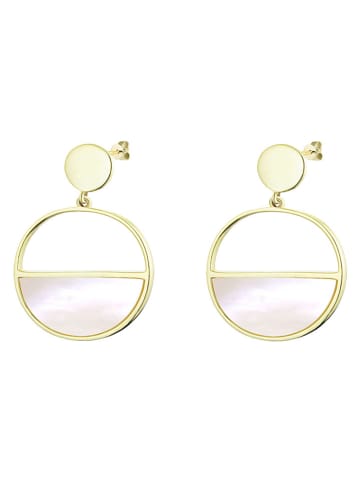 Les Favorites Pozłacane kolczyki-wkrętki z masą perłową