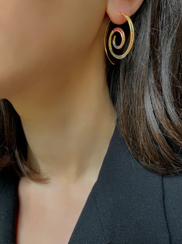 Les Favorites Pozłacane kolczyki z cyrkoniami