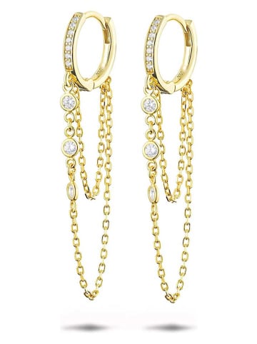 Les Favorites Pozłacane kolczyki-kreole z cyrkoniami