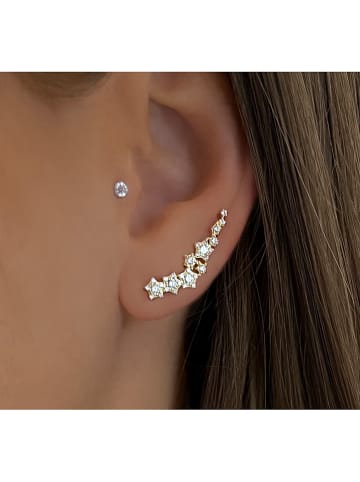 Les Favorites Vergulde oorstekers met edelstenen