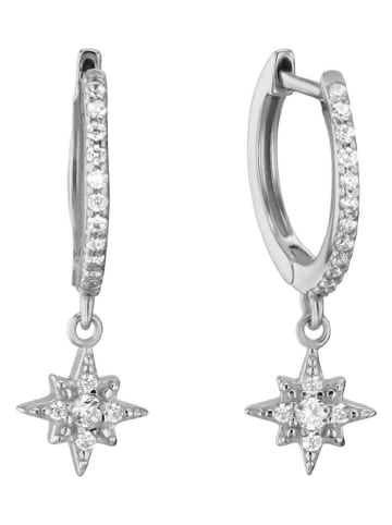 Les Favorites Silber-Creolen mit Edelsteinen