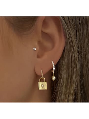 Les Favorites Pozłacane kolczyki-kreole z cyrkoniami