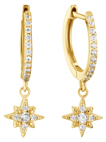 Les Favorites Pozłacane kolczyki-kreole z cyrkoniami