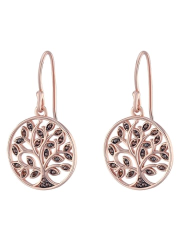 Les Favorites Rosévergulde oorhangers met edelstenen